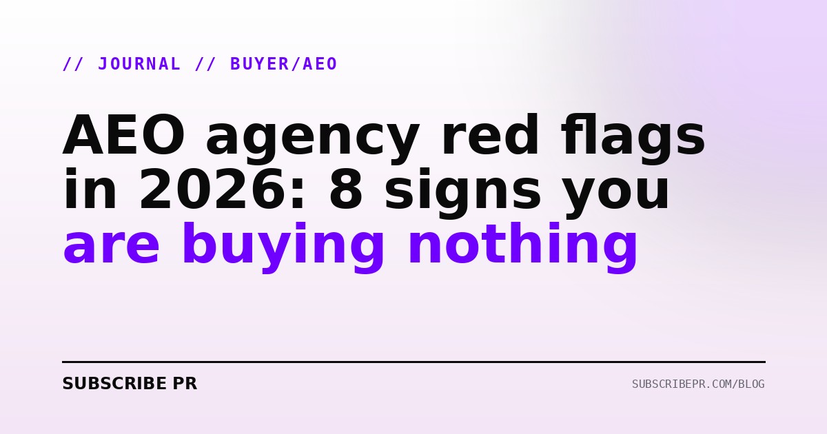 AEO agency red flags in 2026: 8 signs you are buying nothing