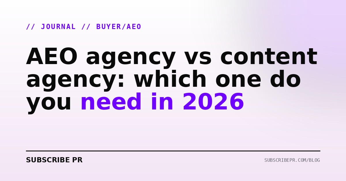 AEO agency vs content agency: which one do you need in 2026
