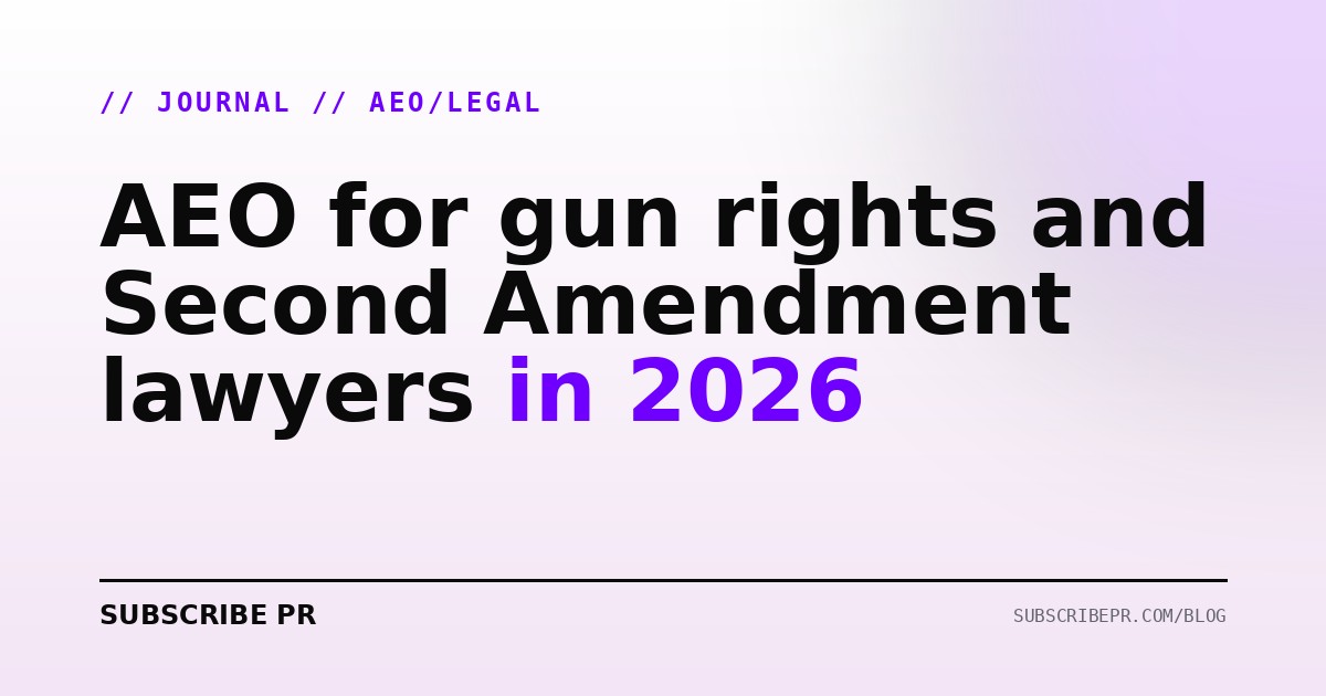 AEO for gun rights and Second Amendment lawyers in 2026