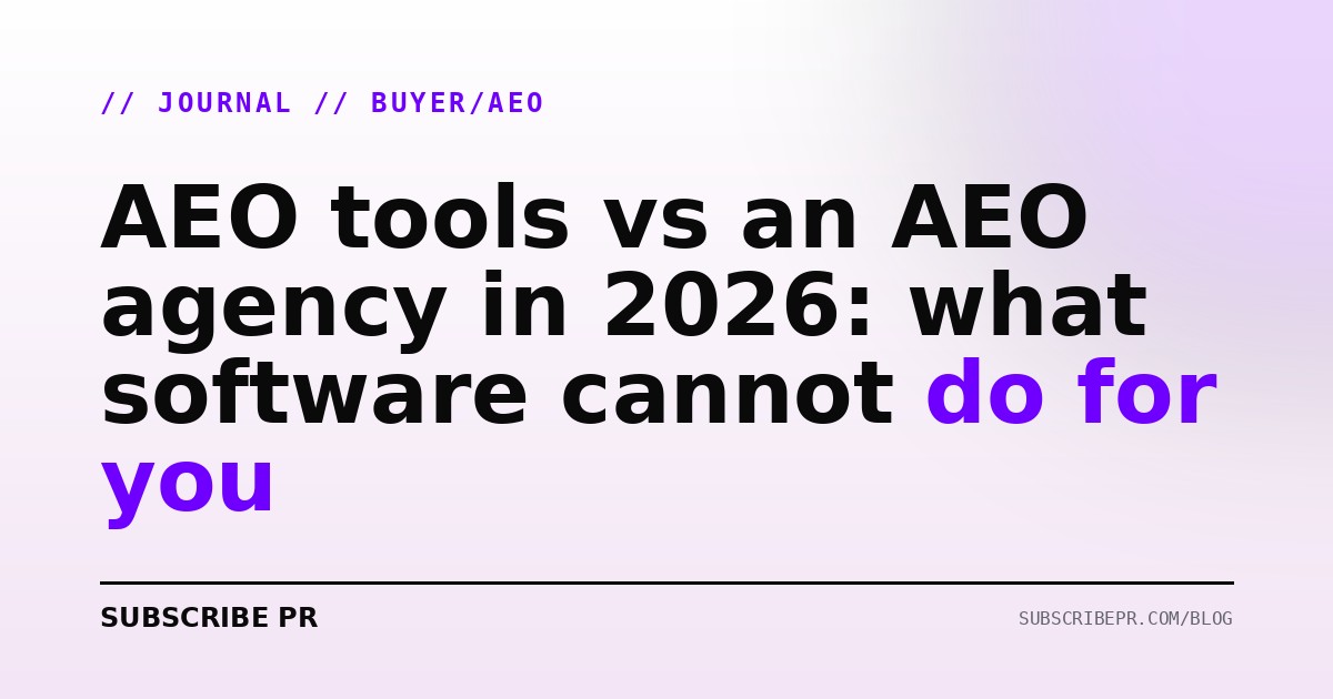 AEO tools vs an AEO agency in 2026: what software cannot do for you