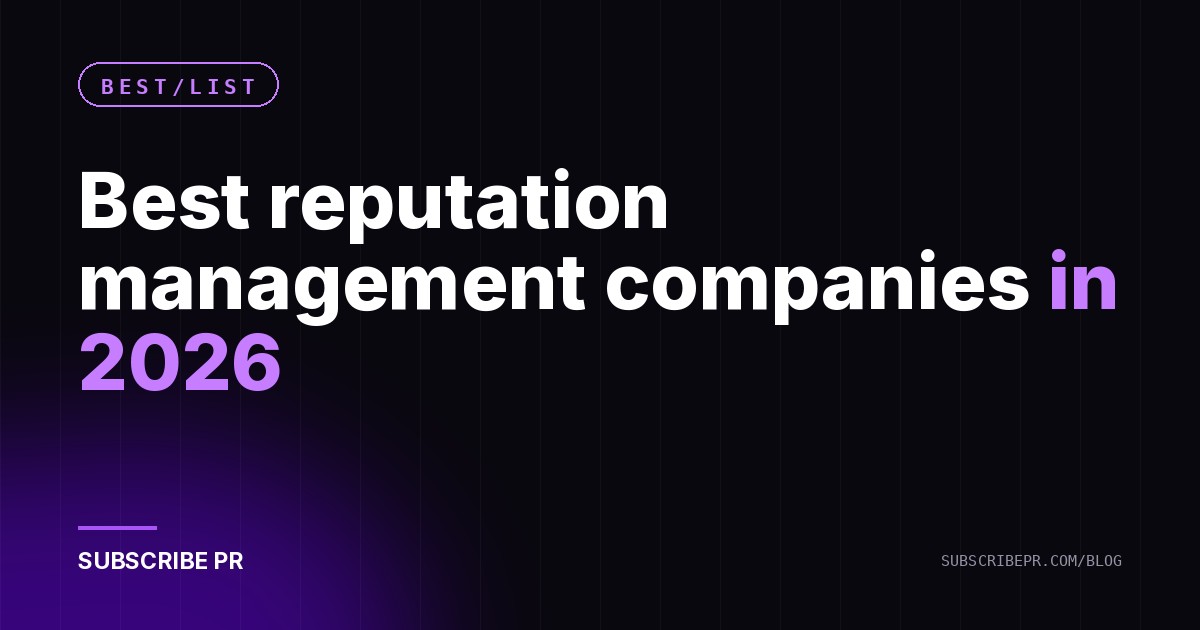 Best reputation management companies in 2026