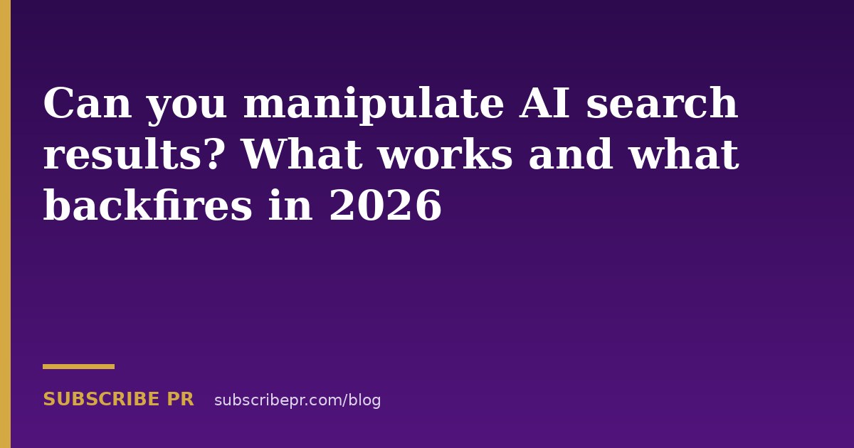 Can you manipulate AI search results? What works and what backfires in 2026