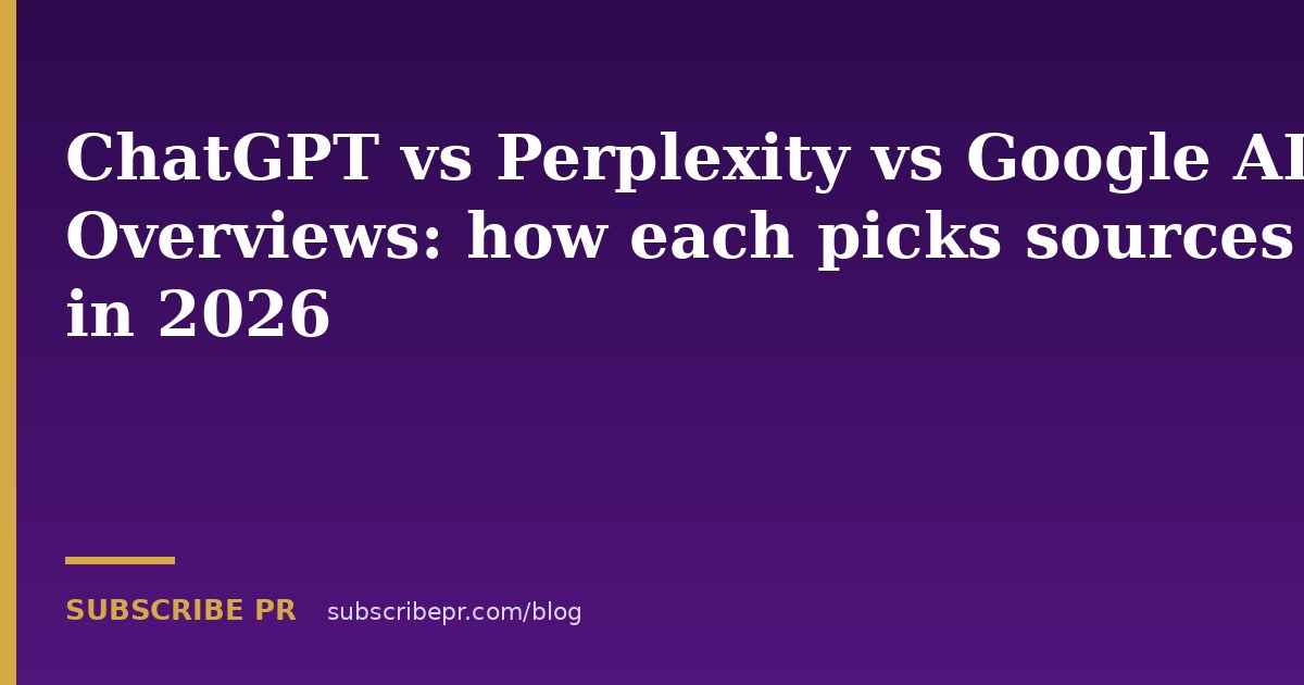 ChatGPT vs Perplexity vs Google AI Overviews: how each picks sources in 2026