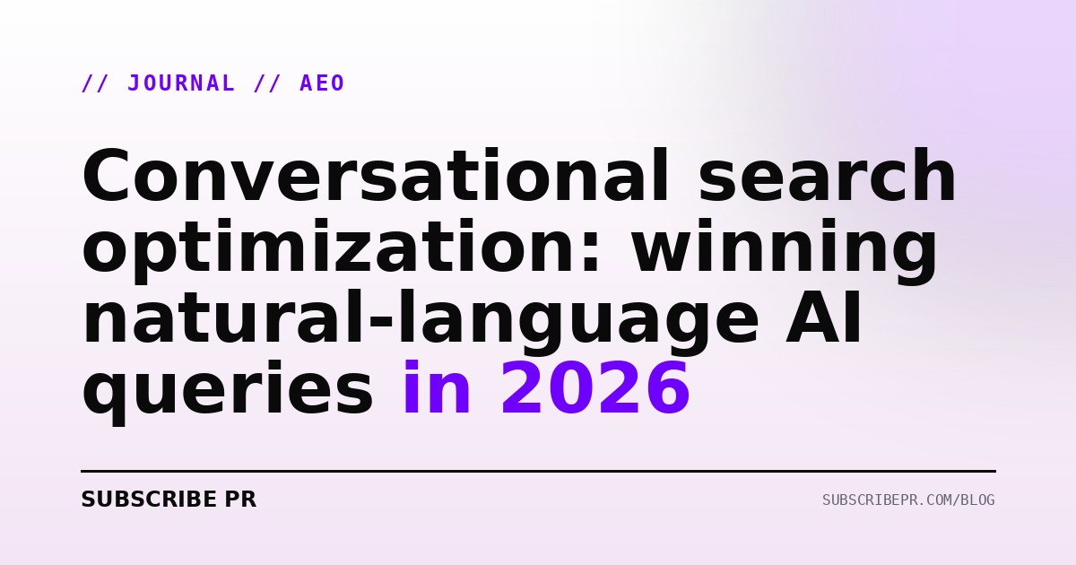 Conversational search optimization: winning natural-language AI queries in 2026