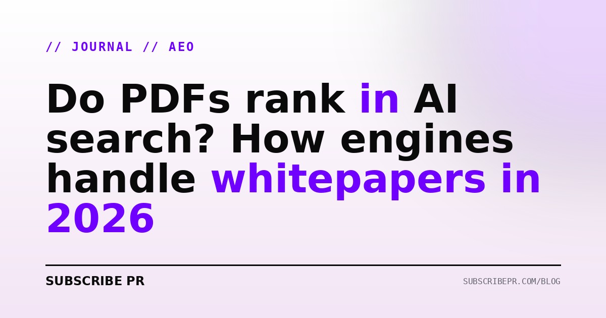 Do PDFs rank in AI search? How engines handle whitepapers in 2026