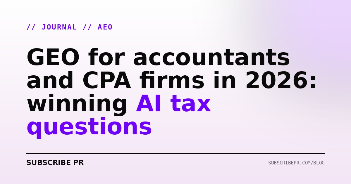GEO for accountants and CPA firms in 2026: winning AI tax questions