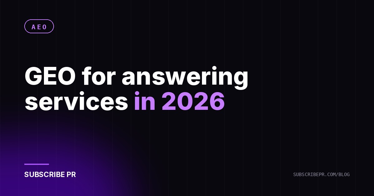 GEO for answering services in 2026