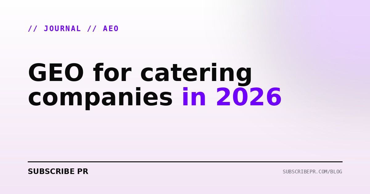 GEO for catering companies in 2026