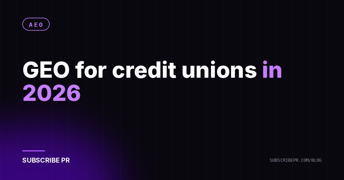 GEO for credit unions in 2026