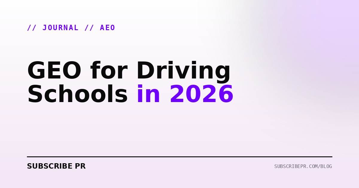 GEO for Driving Schools in 2026