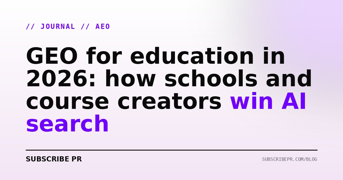 GEO for education in 2026