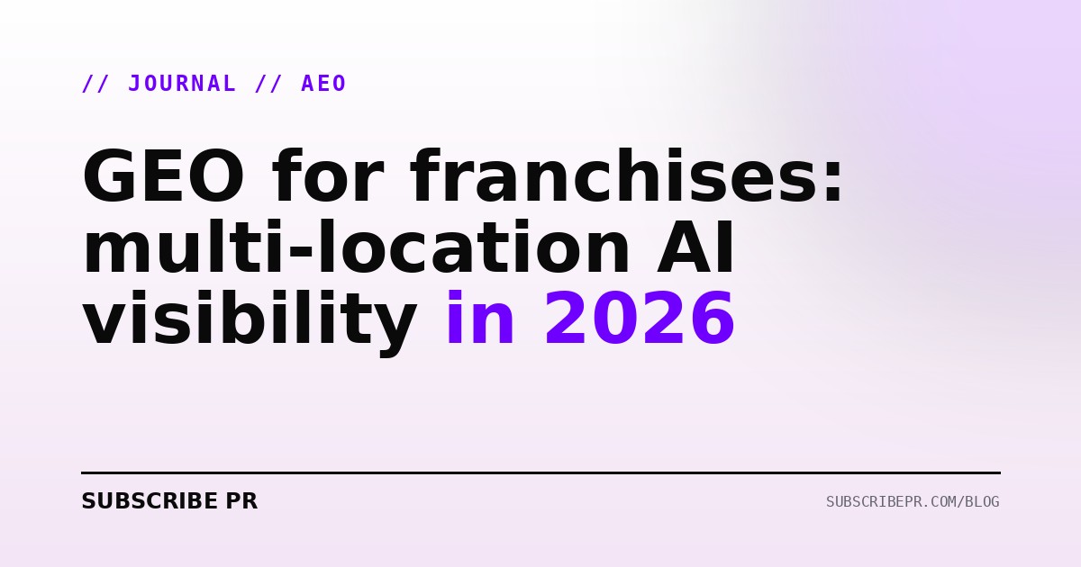 GEO for franchises: multi-location AI visibility in 2026