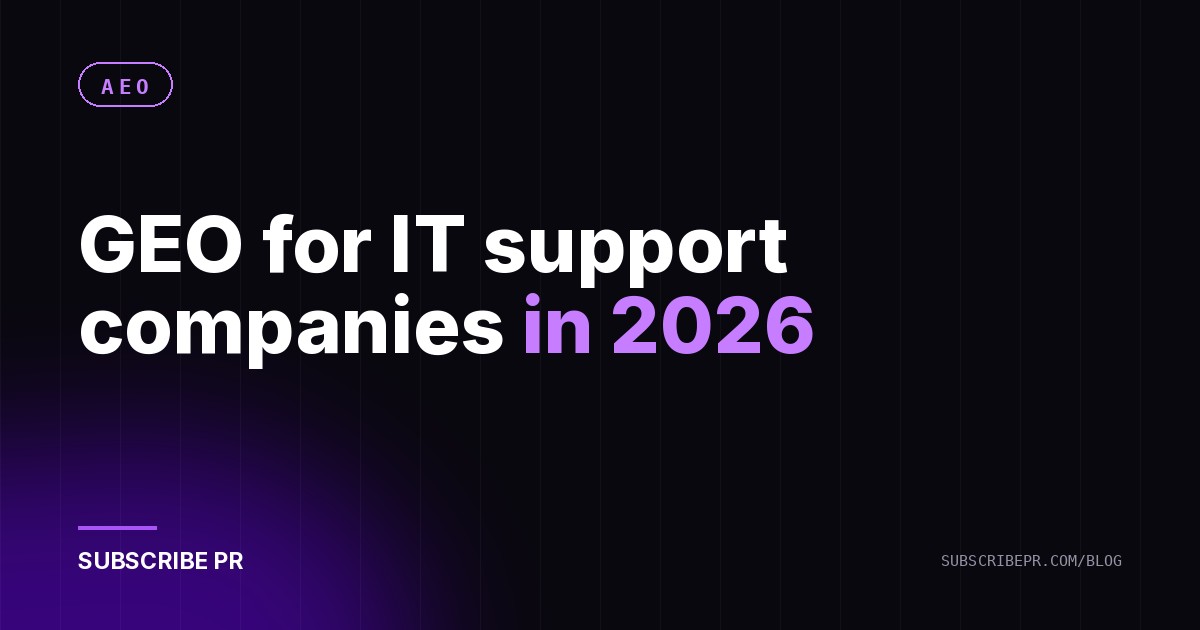 GEO for IT support companies in 2026
