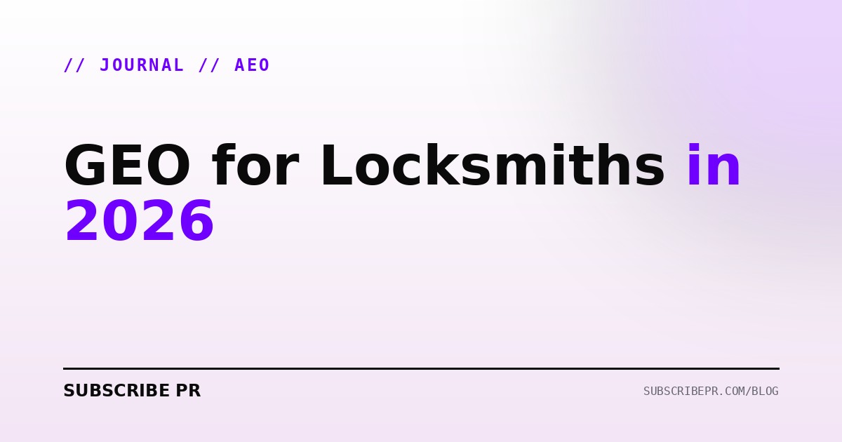 GEO for Locksmiths in 2026