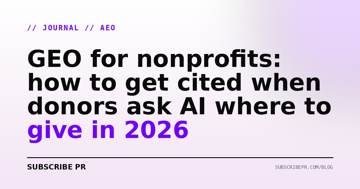 GEO for nonprofits: how to get cited when donors ask AI where to give in 2026