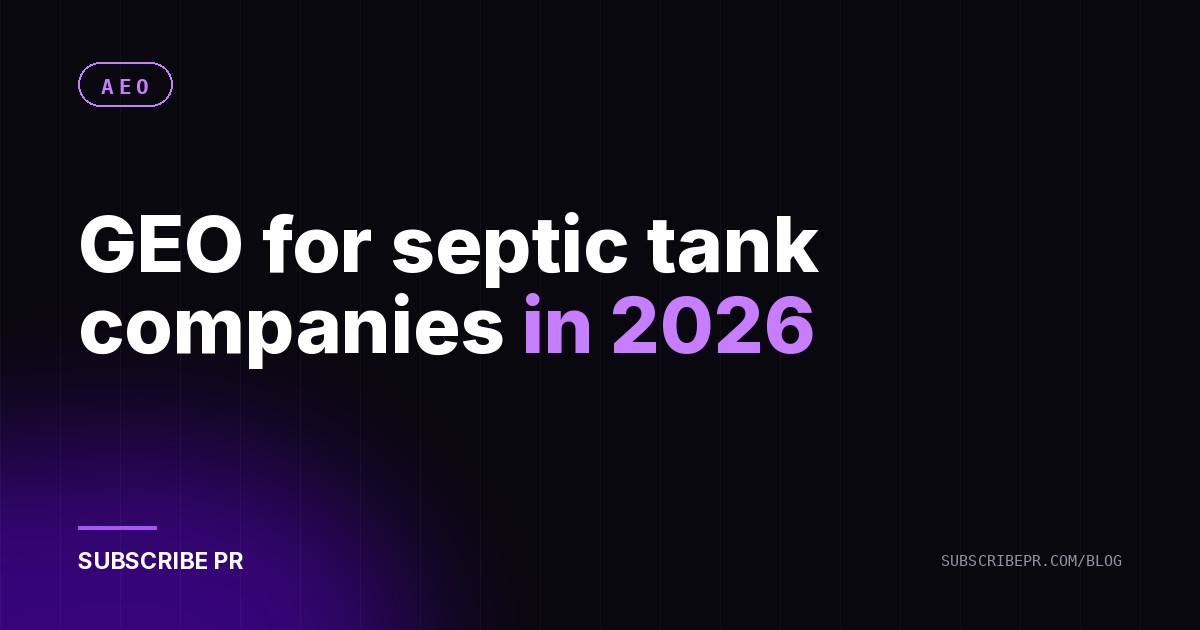 GEO for septic tank companies in 2026