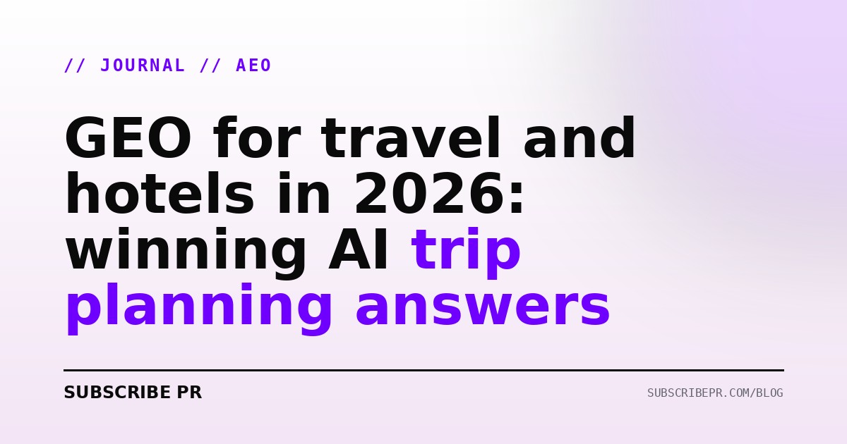 GEO for travel and hotels in 2026