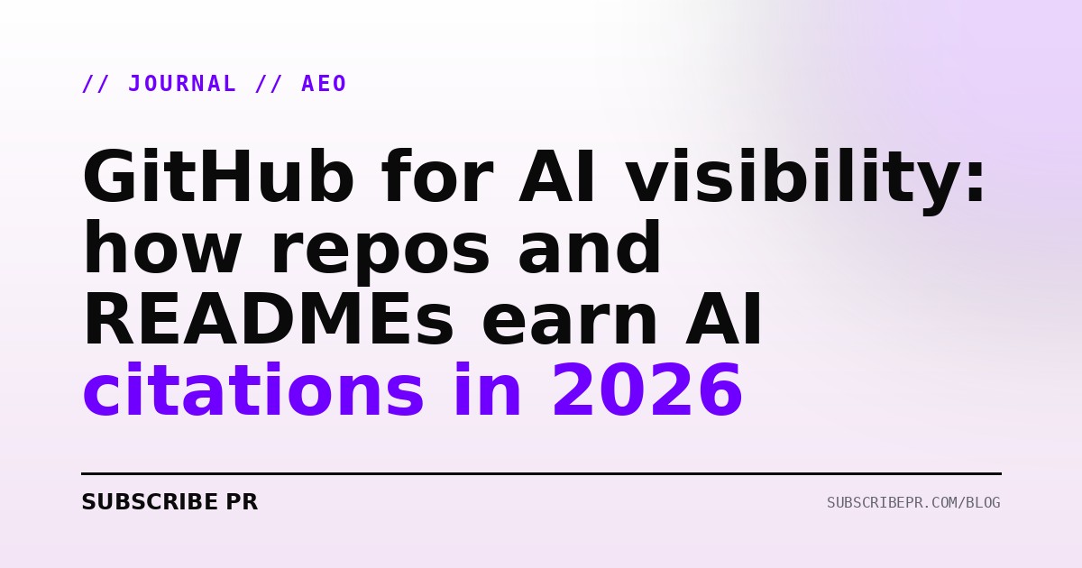 GitHub for AI visibility: how repos and READMEs earn AI citations in 2026