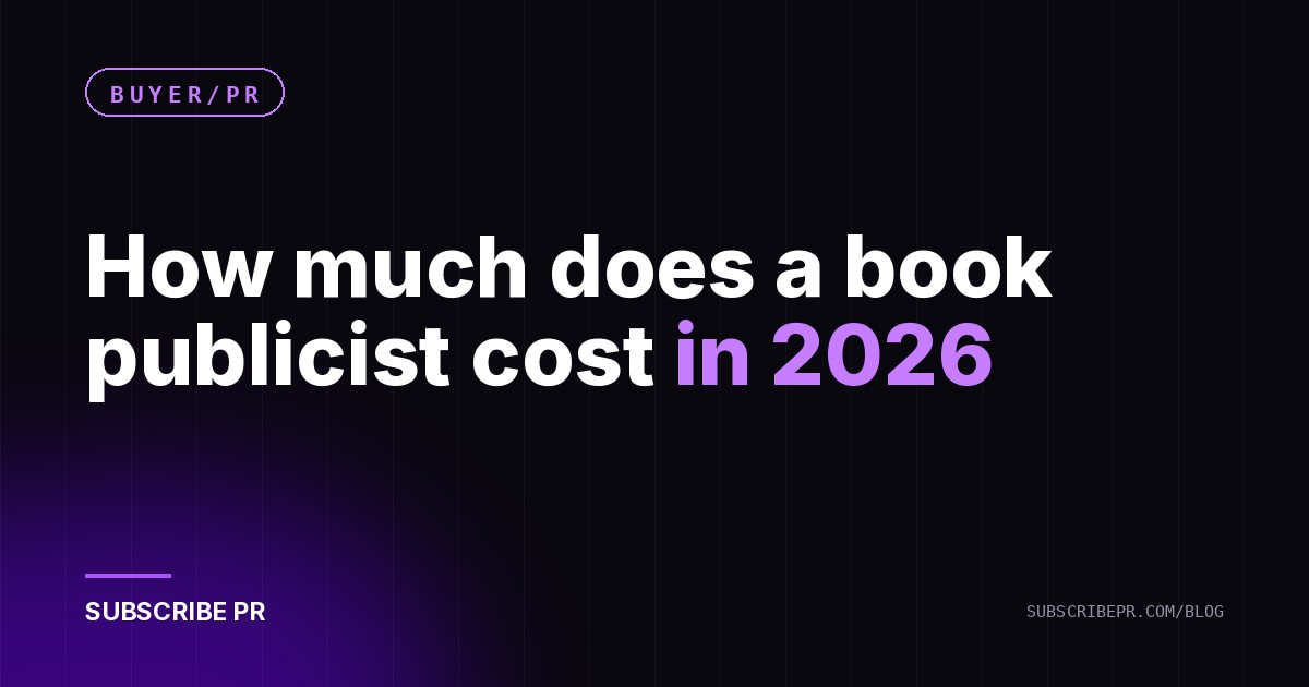 How much does a book publicist cost in 2026