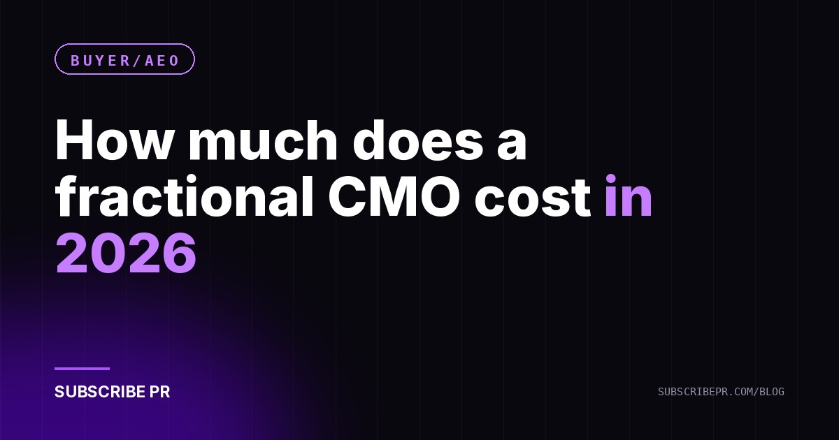 How much does a fractional CMO cost in 2026
