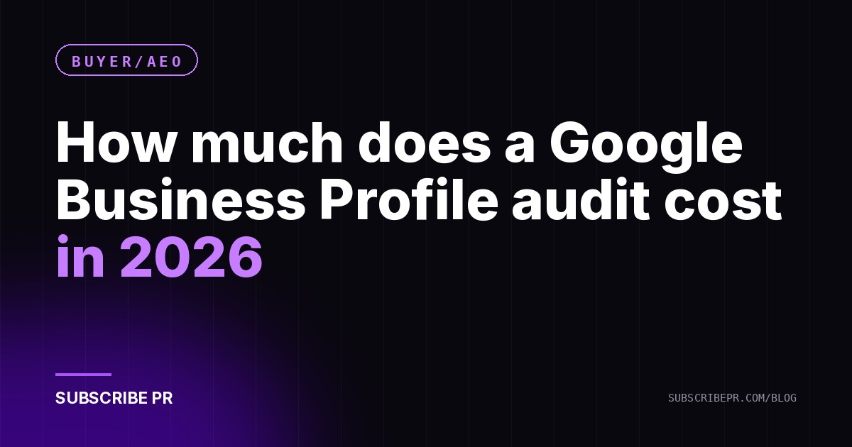 How much does a Google Business Profile audit cost in 2026