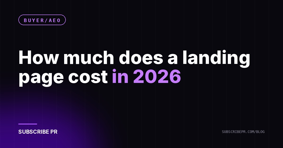 How much does a landing page cost in 2026