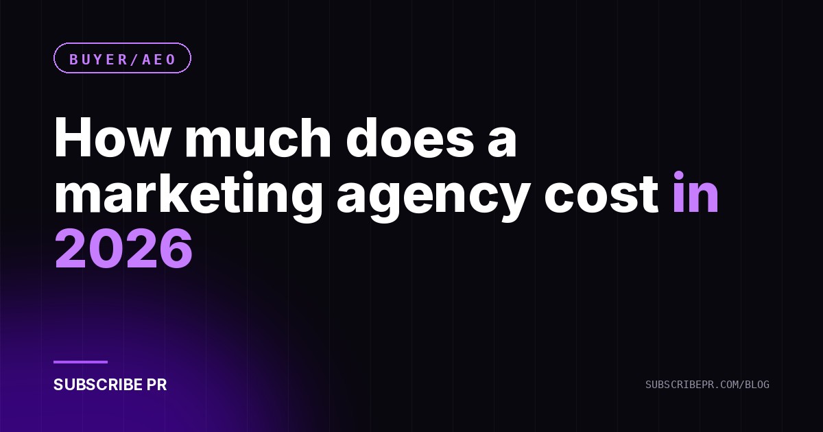 How much does a marketing agency cost in 2026