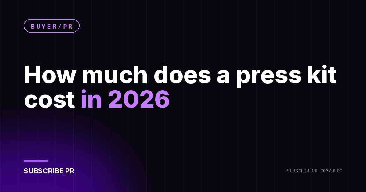 How much does a press kit cost in 2026