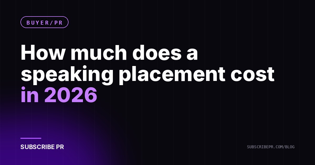 How much does a speaking placement cost in 2026