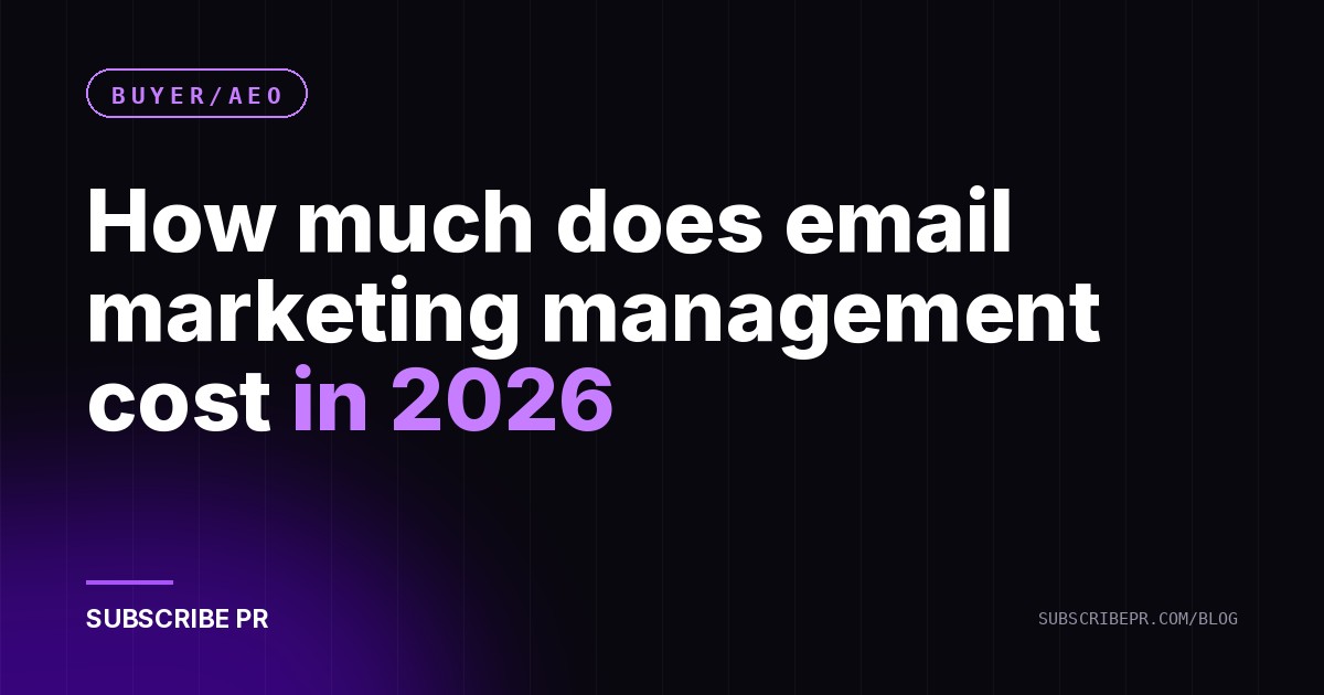 How much does email marketing management cost in 2026