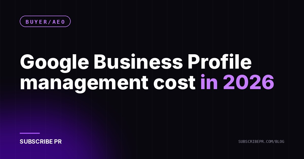 Google Business Profile management cost in 2026