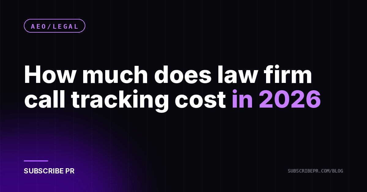 How much does law firm call tracking cost in 2026