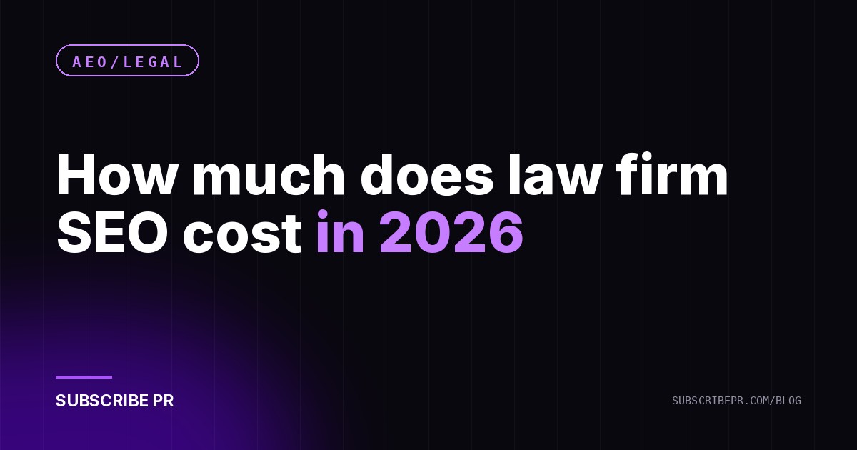 How much does law firm SEO cost in 2026