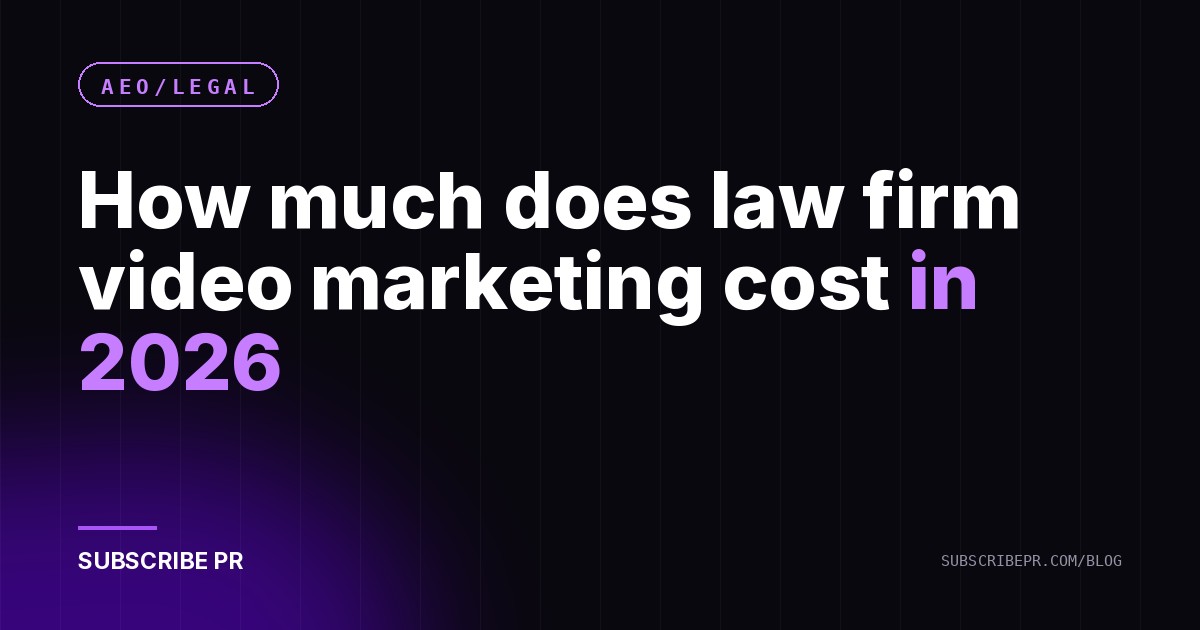 How much does law firm video marketing cost in 2026