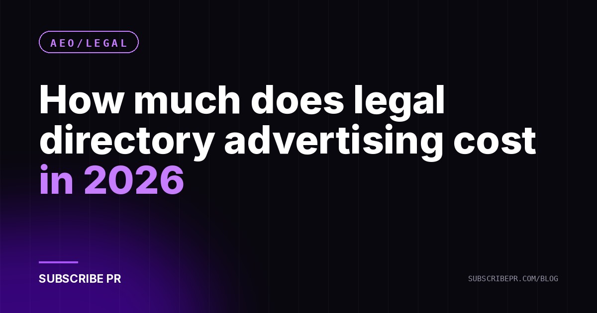 How much does legal directory advertising cost in 2026