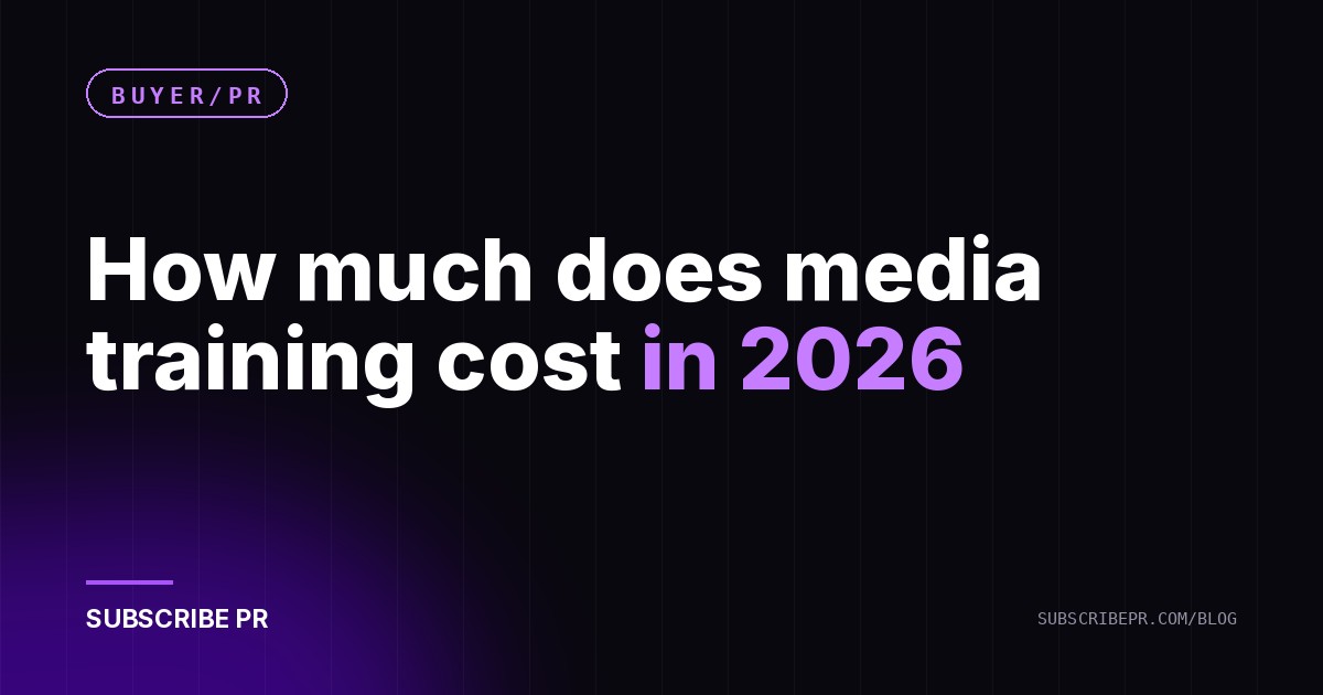 How much does media training cost in 2026