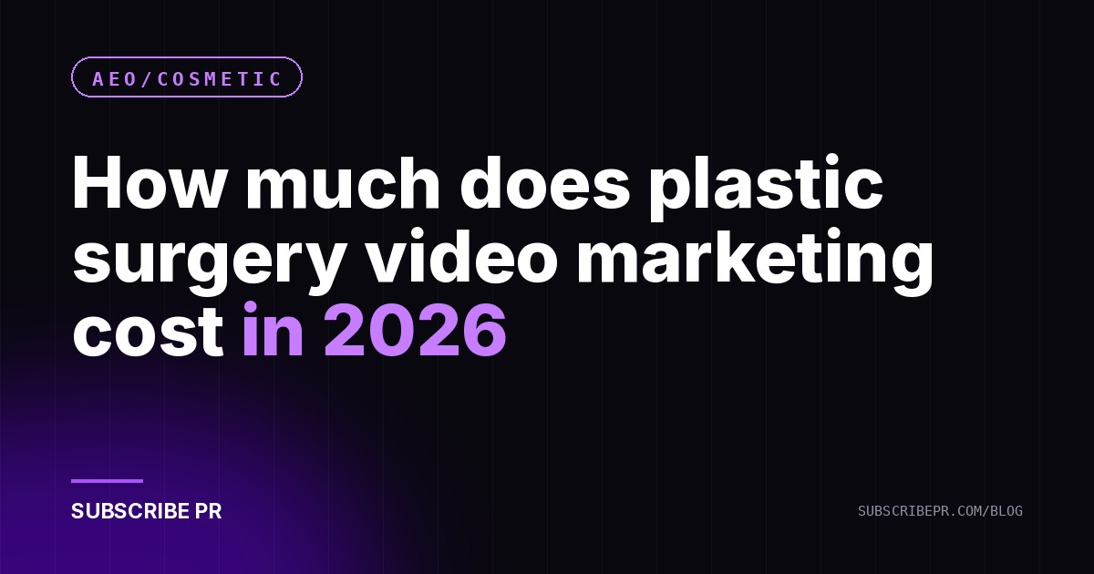 How much does plastic surgery video marketing cost in 2026
