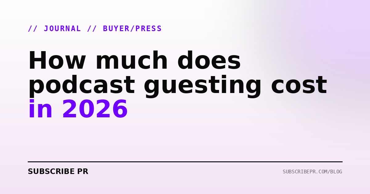 How much does podcast guesting cost in 2026