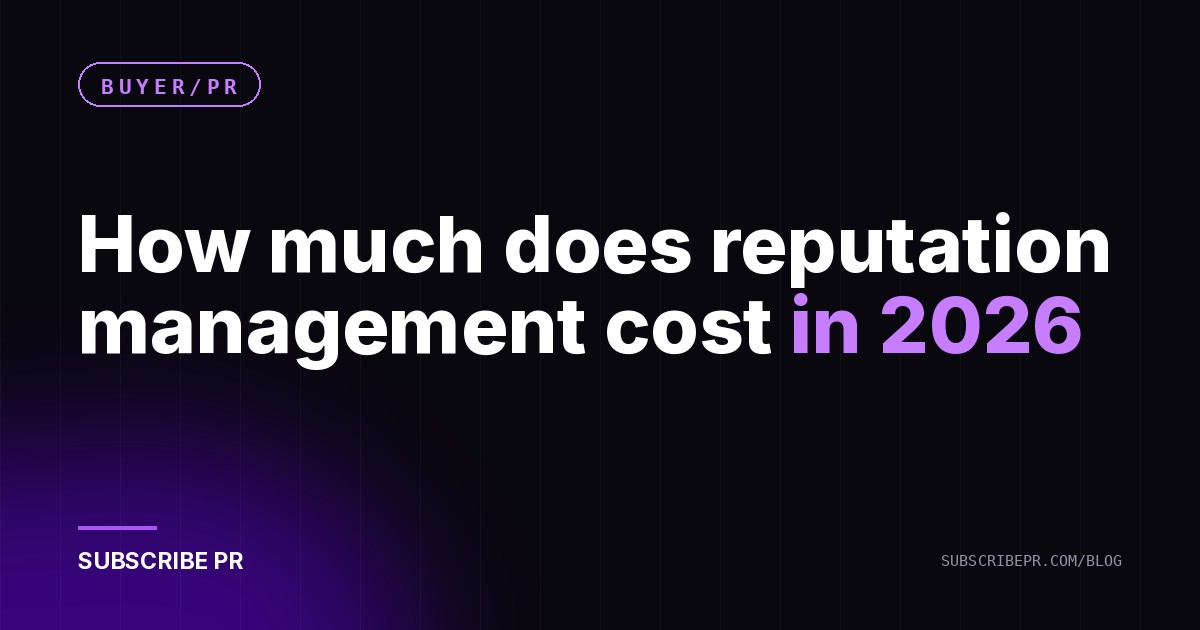How much does reputation management cost in 2026