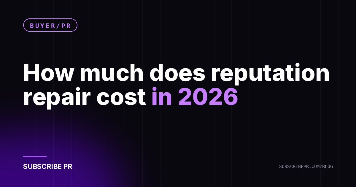 How much does reputation repair cost in 2026