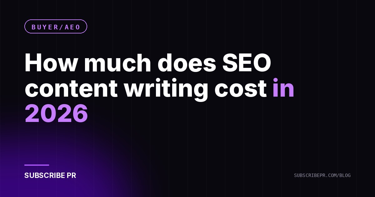 How much does SEO content writing cost in 2026
