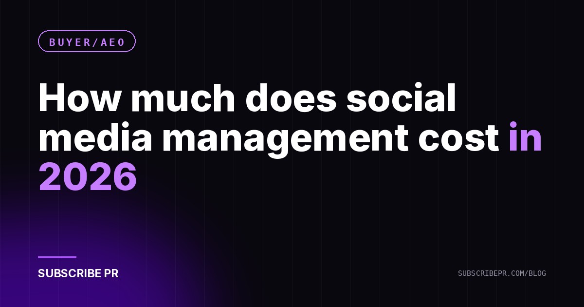 How much does social media management cost in 2026