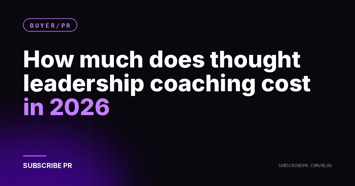 How much does thought leadership coaching cost in 2026