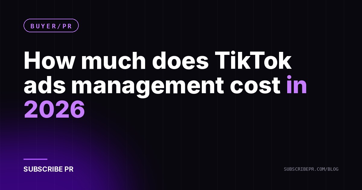 How much does TikTok ads management cost in 2026
