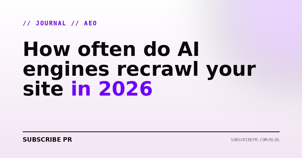 How often do AI engines recrawl your site in 2026