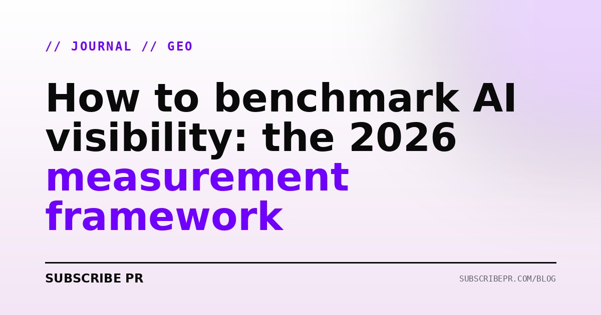How to benchmark AI visibility: the 2026 measurement framework