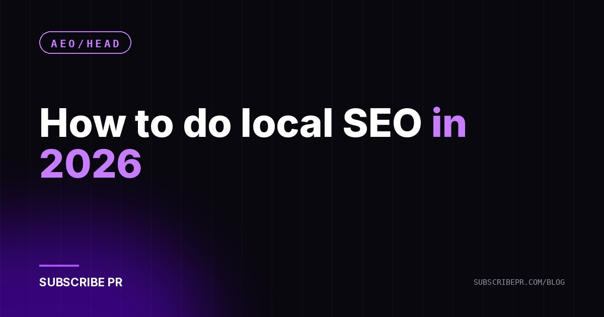 How to do local SEO in 2026