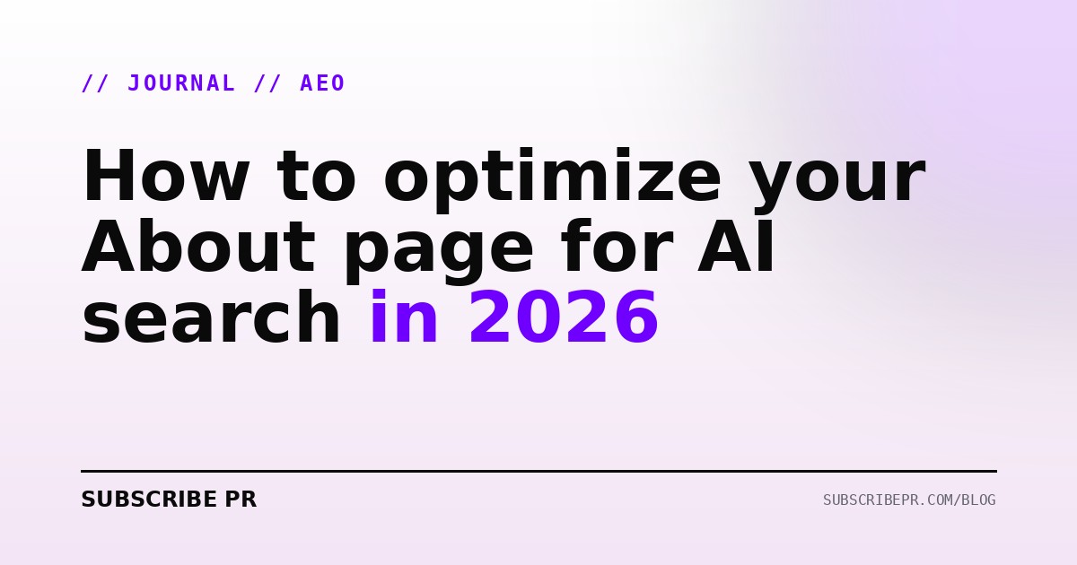 How to optimize your About page for AI search in 2026