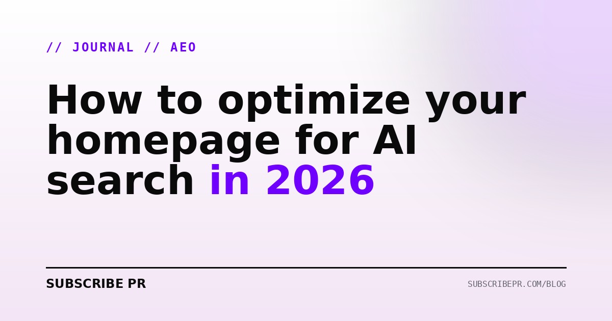 How to optimize your homepage for AI search in 2026