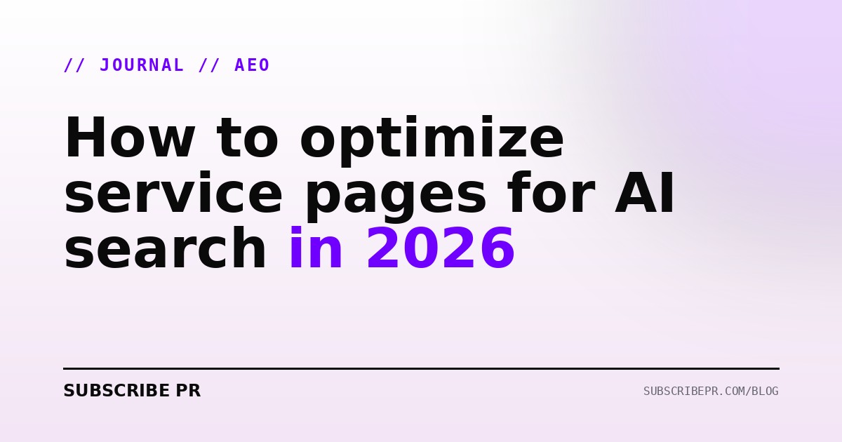 How to optimize service pages for AI search in 2026